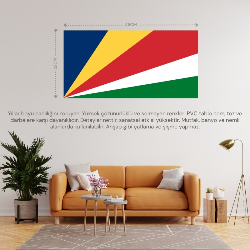 SEYŞELLER ÜLKE BAYRAĞI 45x22CM DUVAR TABLOSU ÇERÇEVESİZ PVC TABLO SEYŞELLER ÜLKE BAYRAĞI 45x22CM DUVAR TABLOSU ÇERÇEVESİZ PVC TABLO