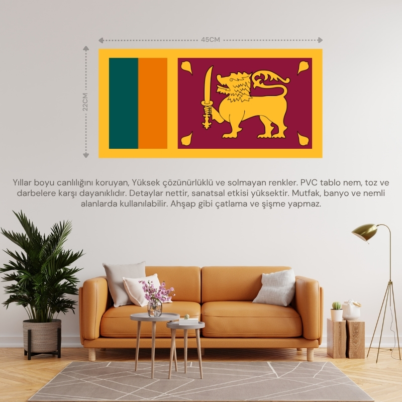 SRİ LANKA ÜLKE BAYRAĞI 45x22CM DUVAR TABLOSU ÇERÇEVESİZ PVC TABLO SRİ LANKA ÜLKE BAYRAĞI 45x22CM DUVAR TABLOSU ÇERÇEVESİZ PVC TABLO