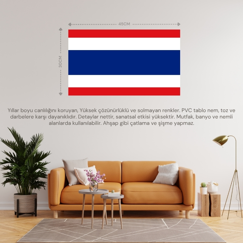 TAYLAND ÜLKE BAYRAĞI 45x30CM DUVAR TABLOSU ÇERÇEVESİZ PVC TABLO TAYLAND ÜLKE BAYRAĞI 45x30CM DUVAR TABLOSU ÇERÇEVESİZ PVC TABLO