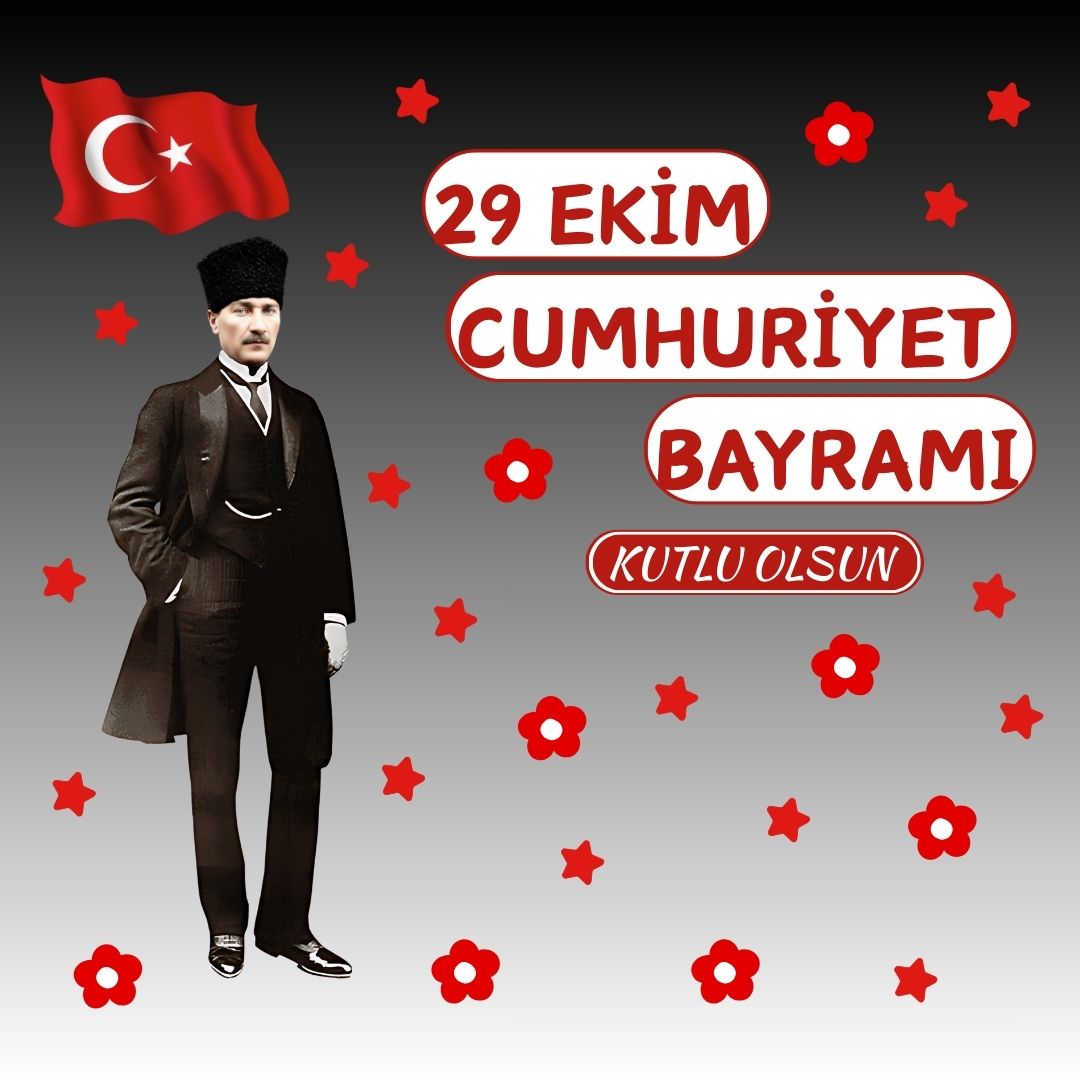 29 EKİM CUMHURİYET BAYRAMI KUTLU OLSUN OKUL PANO SÜSÜ 