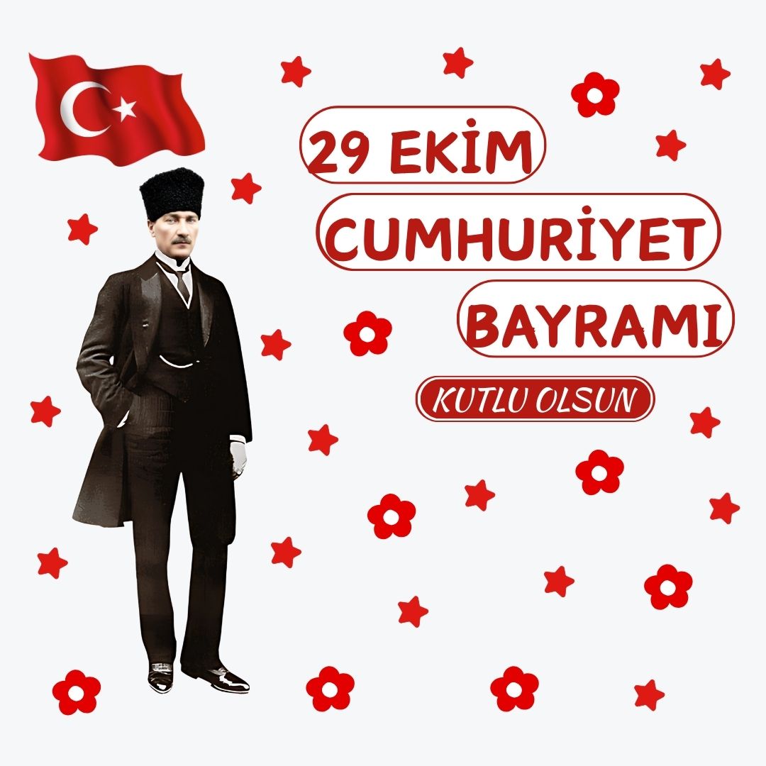 29 EKİM CUMHURİYET BAYRAMI KUTLU OLSUN OKUL PANO SÜSÜ 