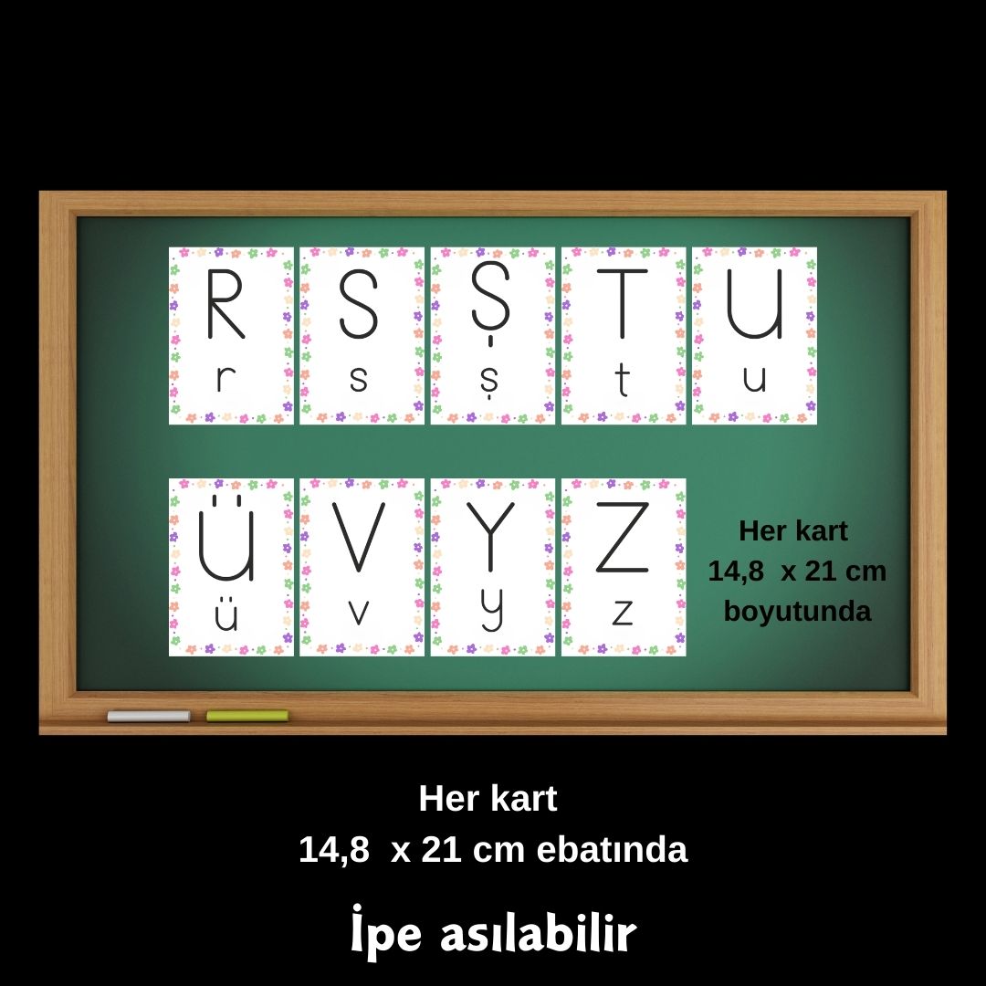 İLKOKUL ALFABE KARTLARI 02 ASILABİLİR İLKOKUL ALFABE KARTLARI 02 ASILABİLİR