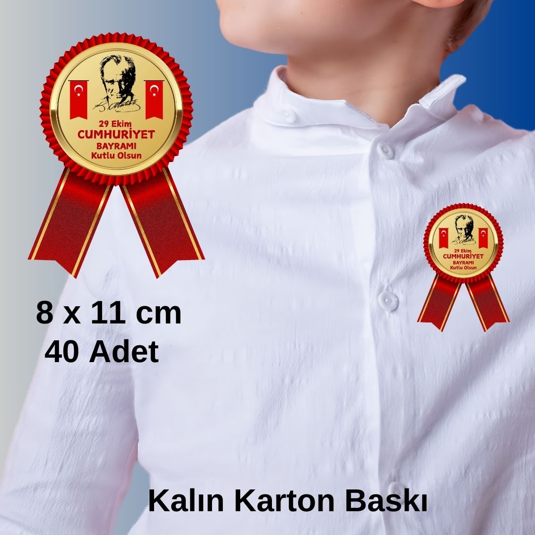 29 EKİM CUMHURİYET BAYRAMI YAKA KARTI 01 40LI PAKET