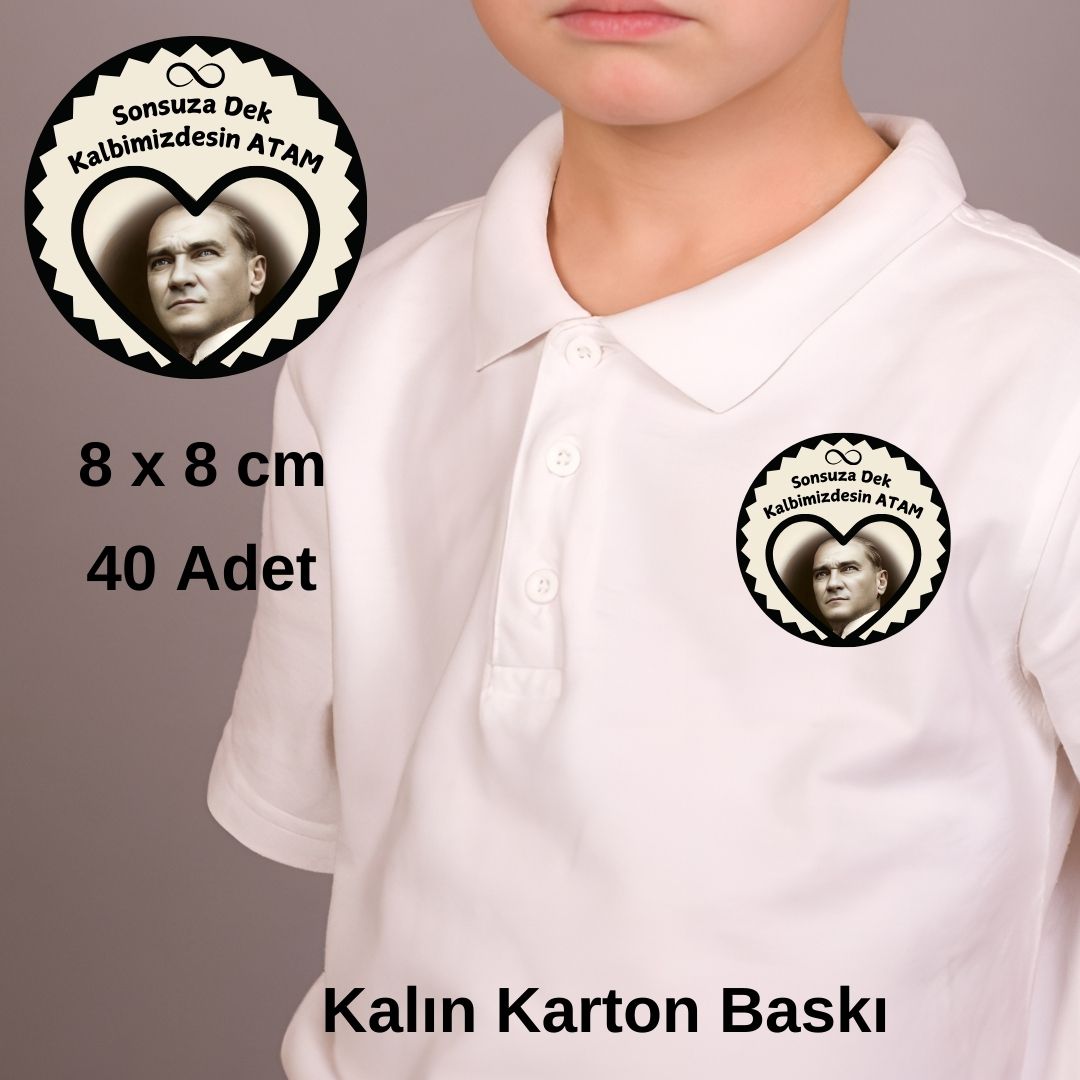 10 KASIM ATATÜRK'Ü ANMA GÜNÜ YAKA KARTI 02 40LI PAKET