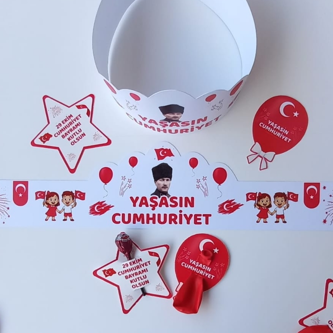 YAŞASIN CUMHURİYET TAÇ ŞEKER ve BALON KARTI 8li SET