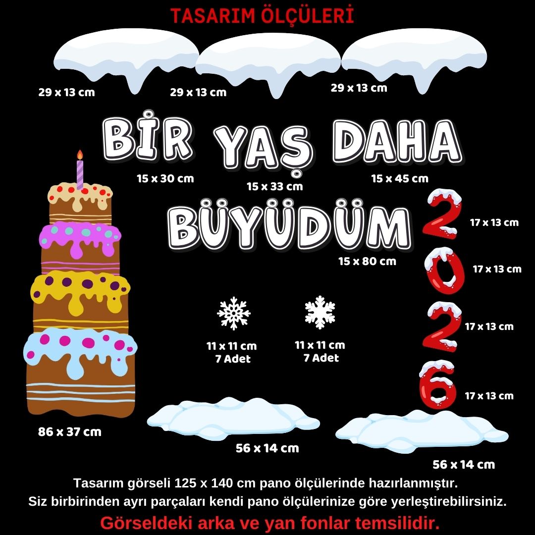 BİR YAŞ DAHA BÜYÜDÜM PANOSU