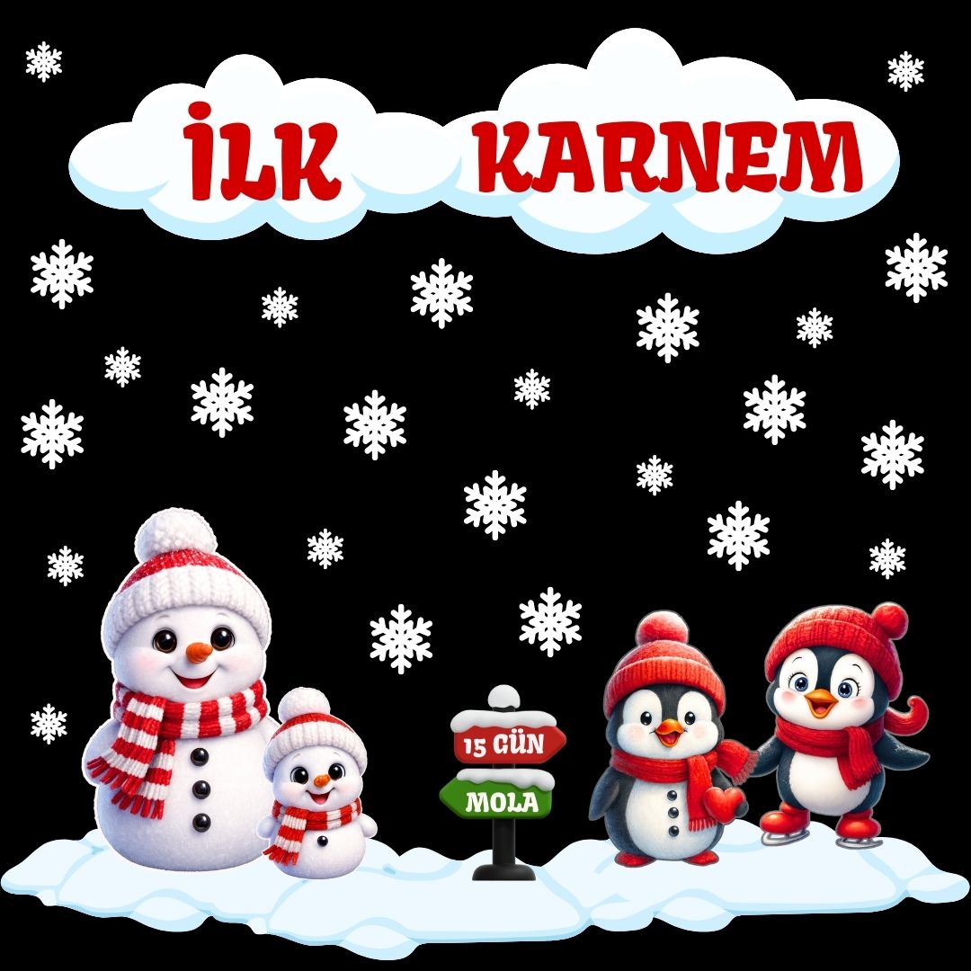 KIŞ TEMALI İLK KARNEM PANO SÜSÜ