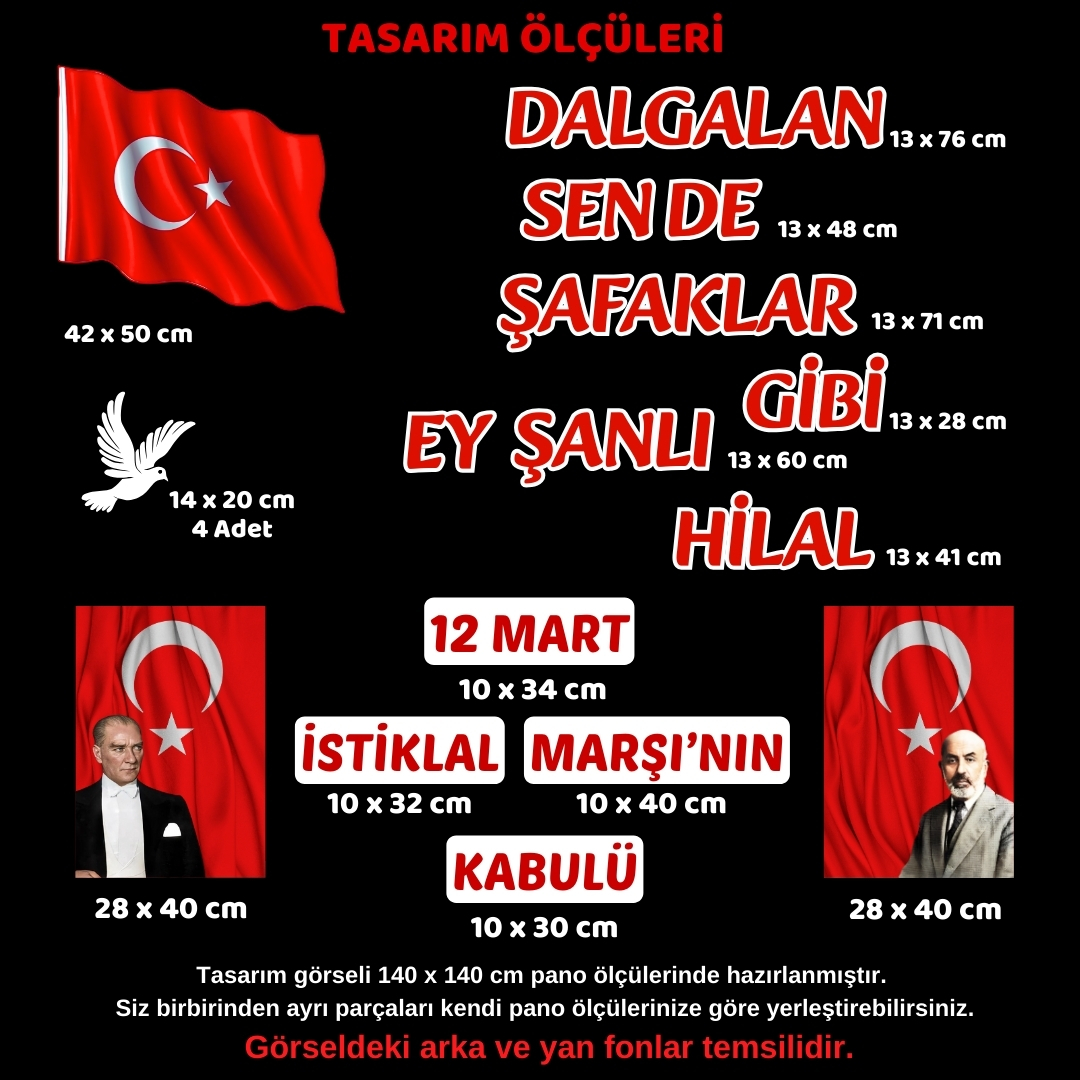 12 MART İSTİKLAL MARŞI'NIN KABULÜ PANO SÜSÜ 01 12 MART İSTİKLAL MARŞI'NIN KABULÜ PANO SÜSÜ 01