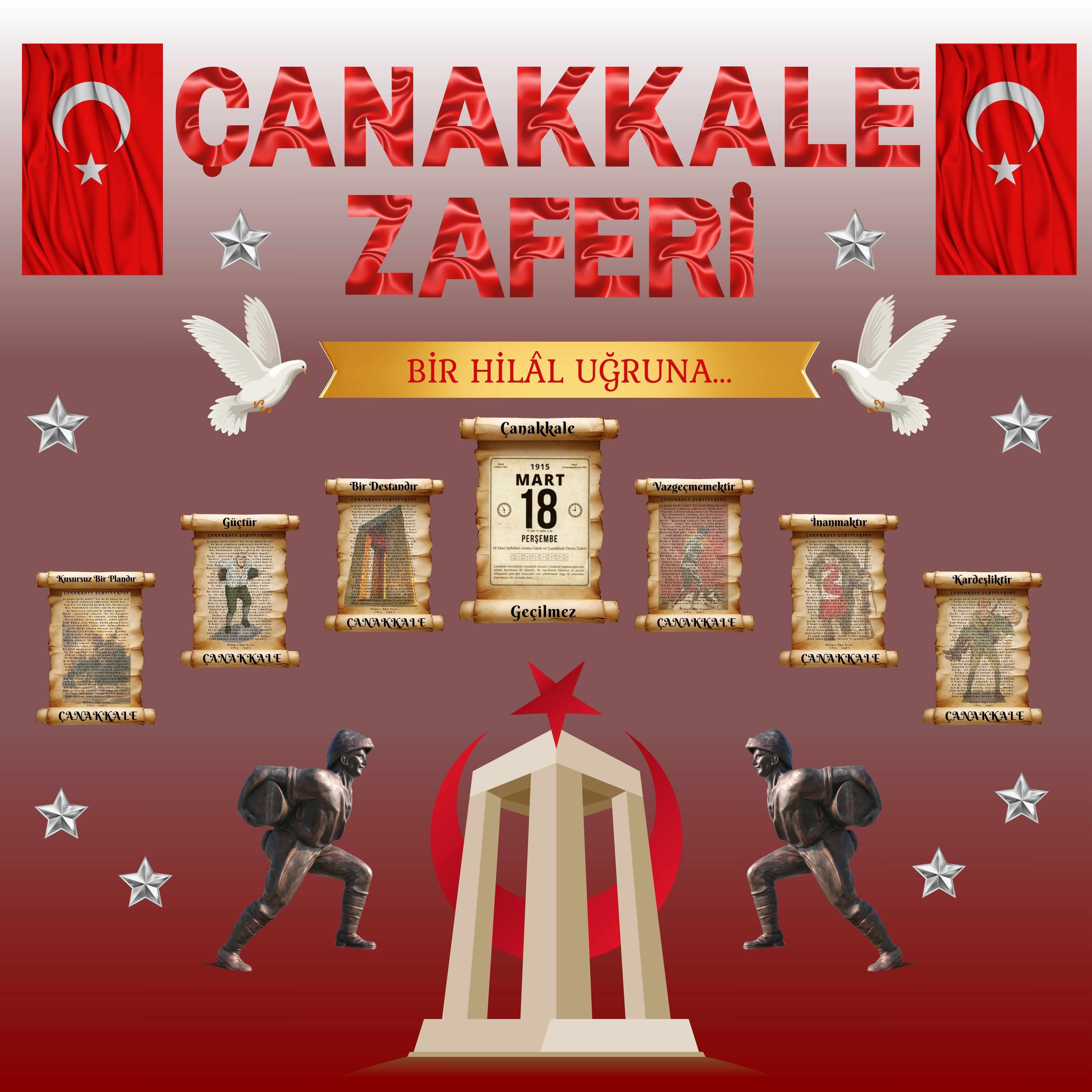 Çanakkale Zaferi Premium Vinil Pano 160×160 cm – 01 (Tek Parça)