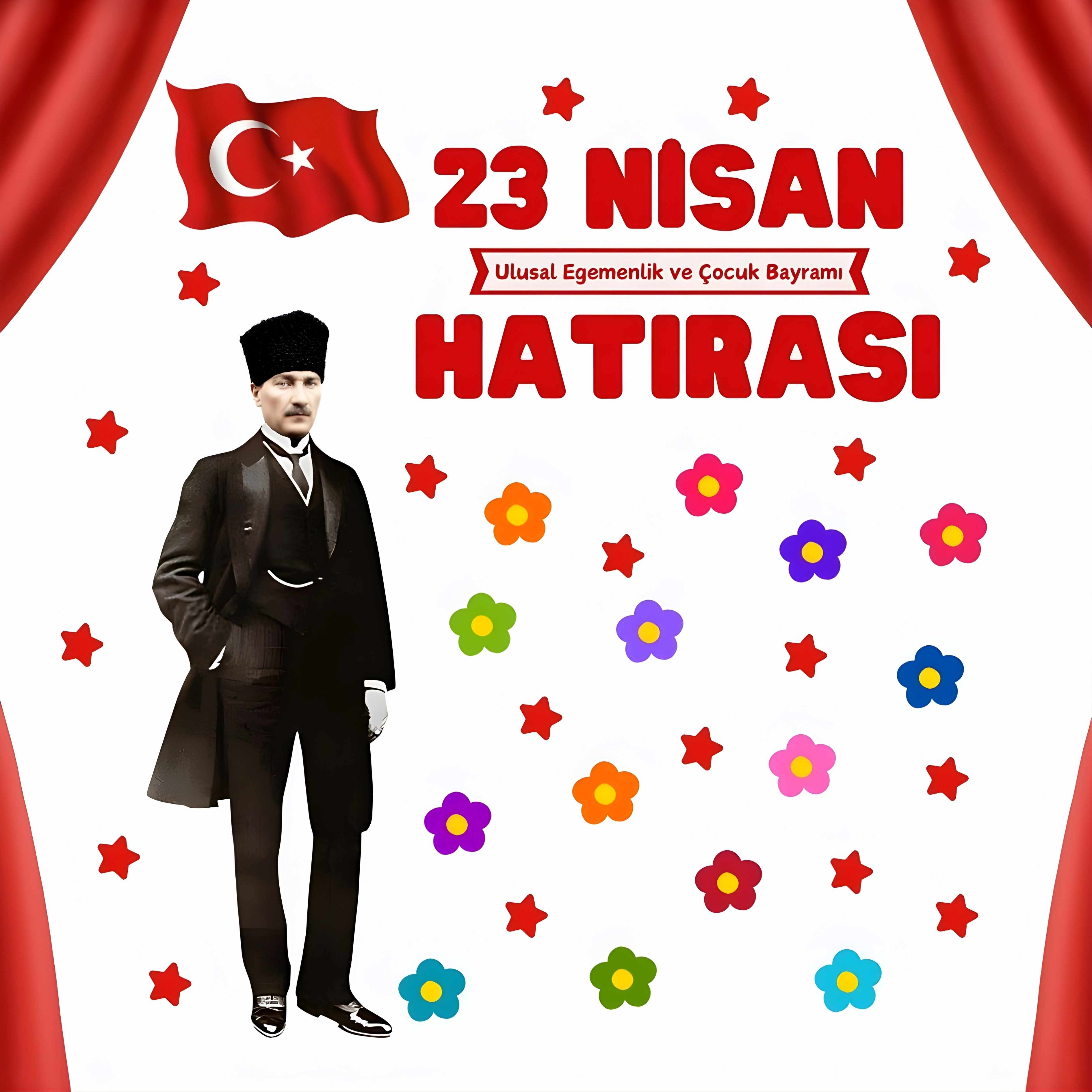 23 Nisan Kutlu Olsun Premium Vinil Pano 160×160 cm – 01 (Tek Parça)
