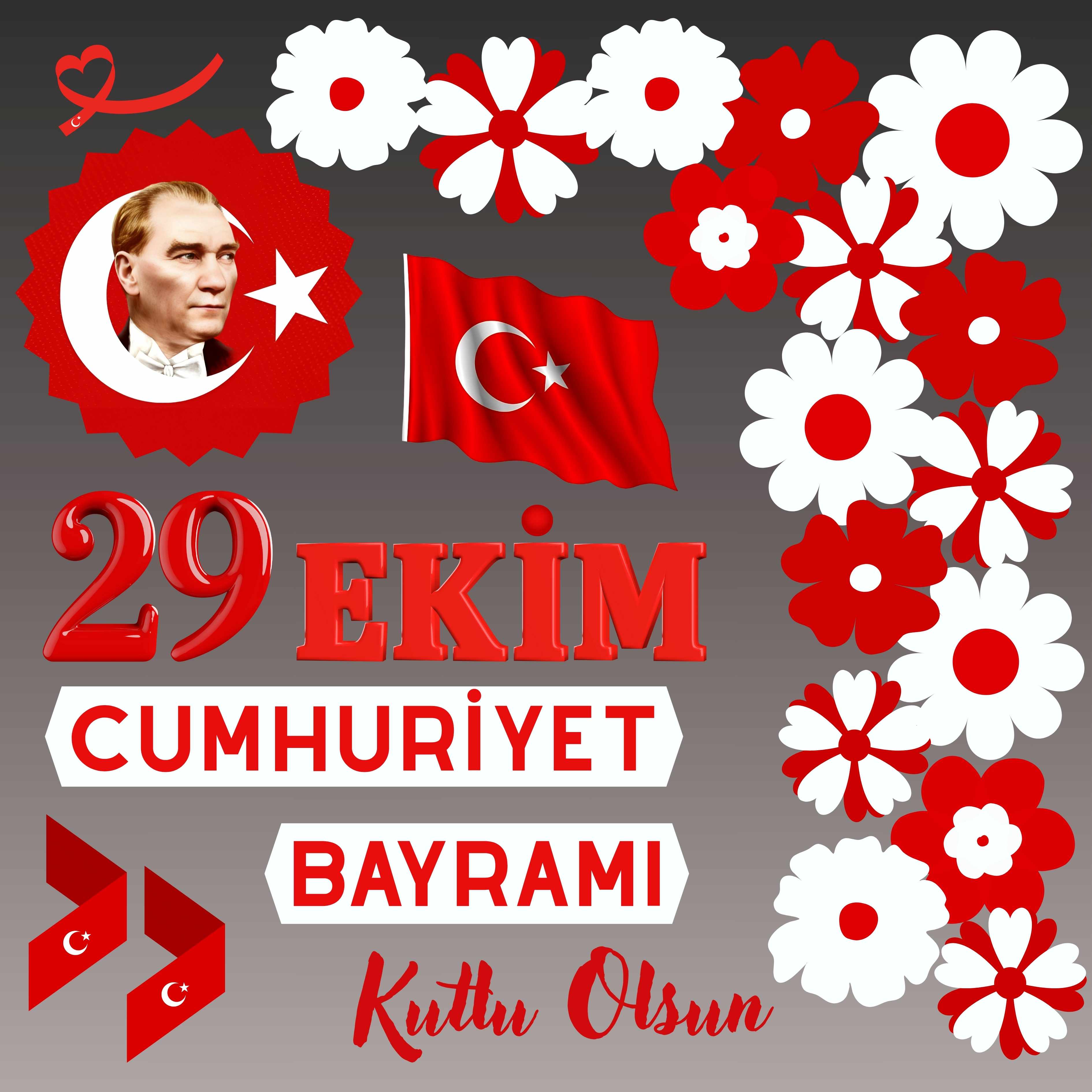 29 Ekim Cumhuriyet Bayramı Premium Vinil Pano 160×160 cm – 03 (Tek Parça)