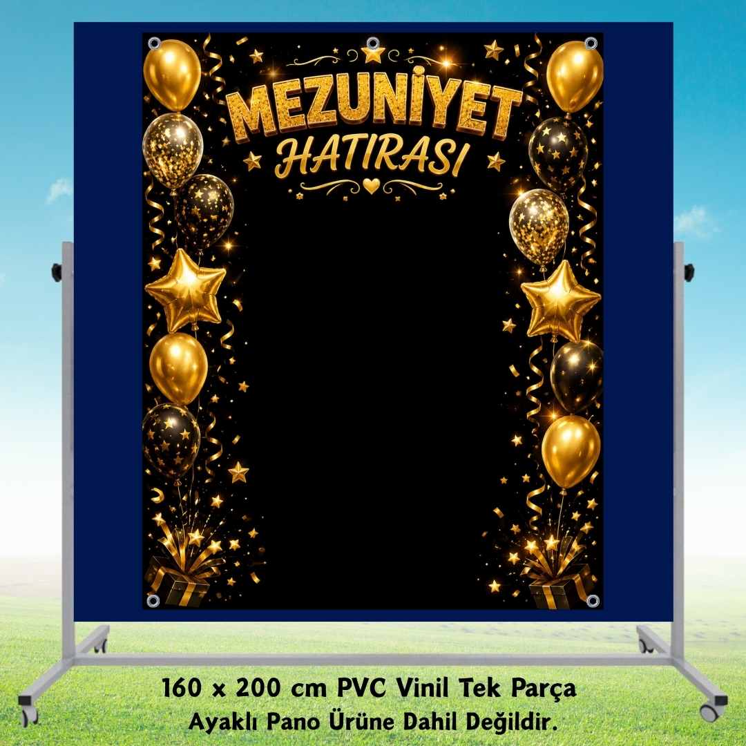 Mezuniyet Hatırası Hatıra Fotoğrafı PVC Vinil Afiş 160 x 200 cm | Tek Parça  05