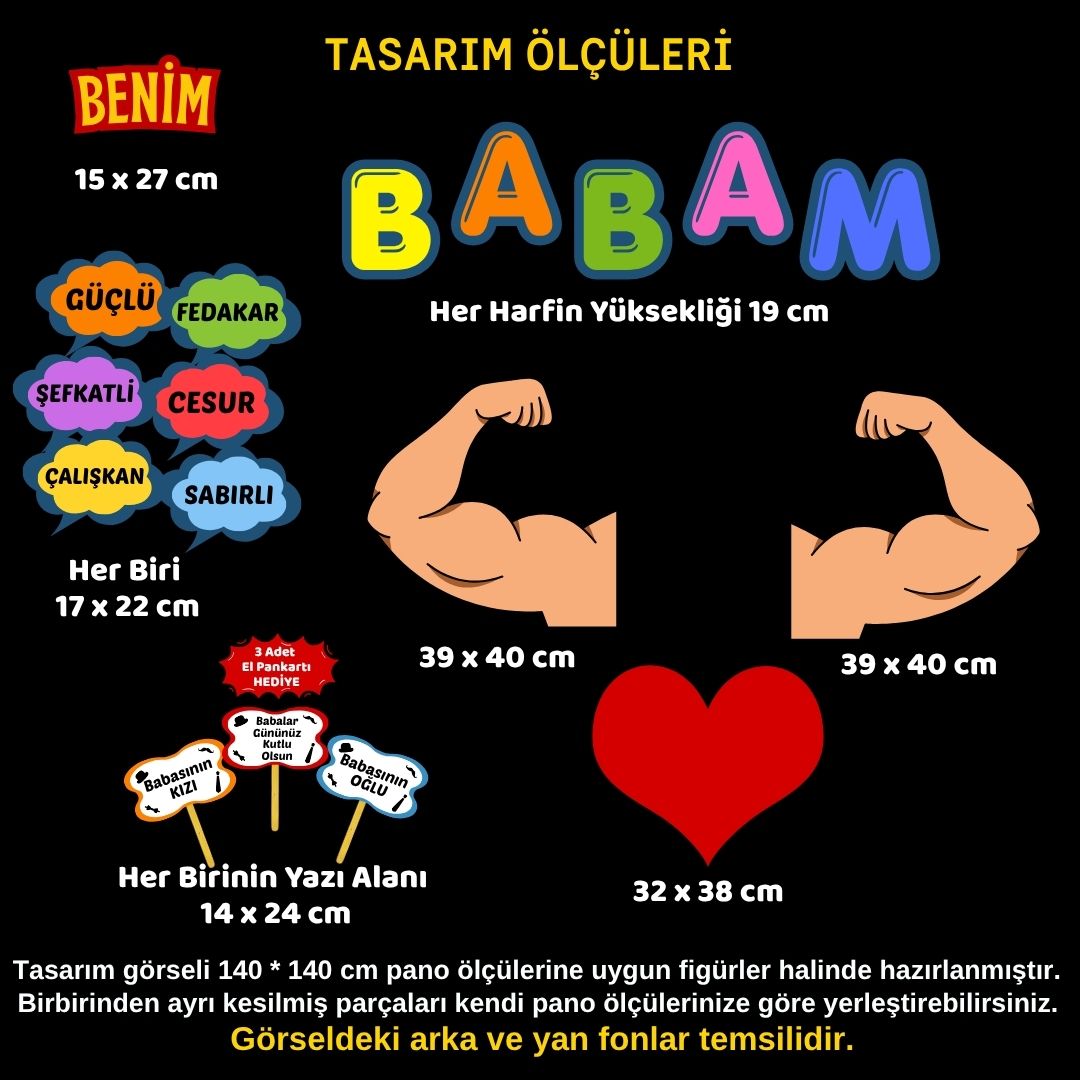 Babalar Günü Temalı Renkli Okul Panosu Figür Seti | Hazır Kesim Sınıf Süsü Babalar Günü Temalı Renkli Okul Panosu Figür Seti | Hazır Kesim Sınıf Süsü