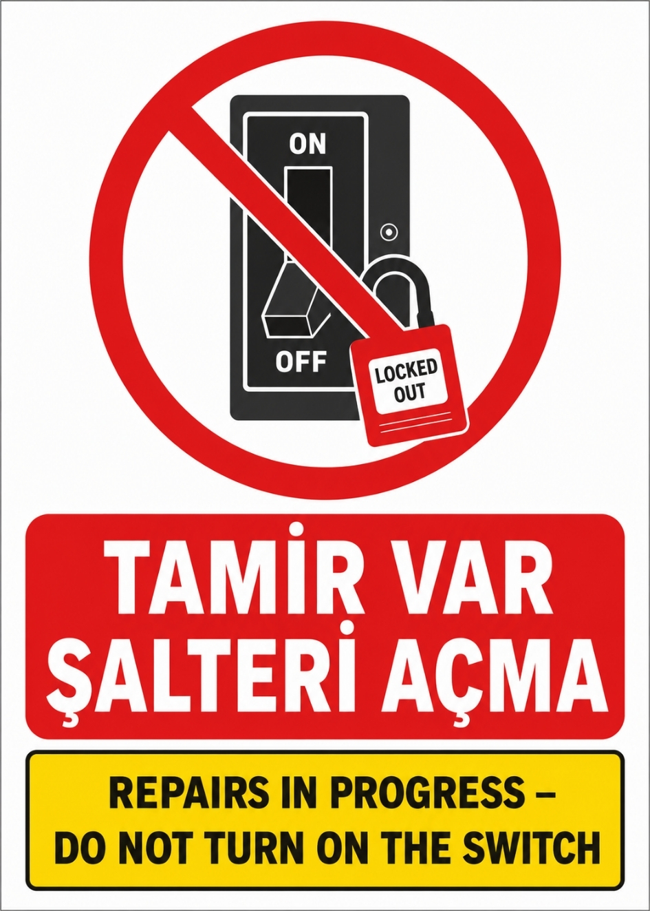 TAMİR VAR ŞALTERİ AÇMA 21X30CM PVC ISG LEVHA