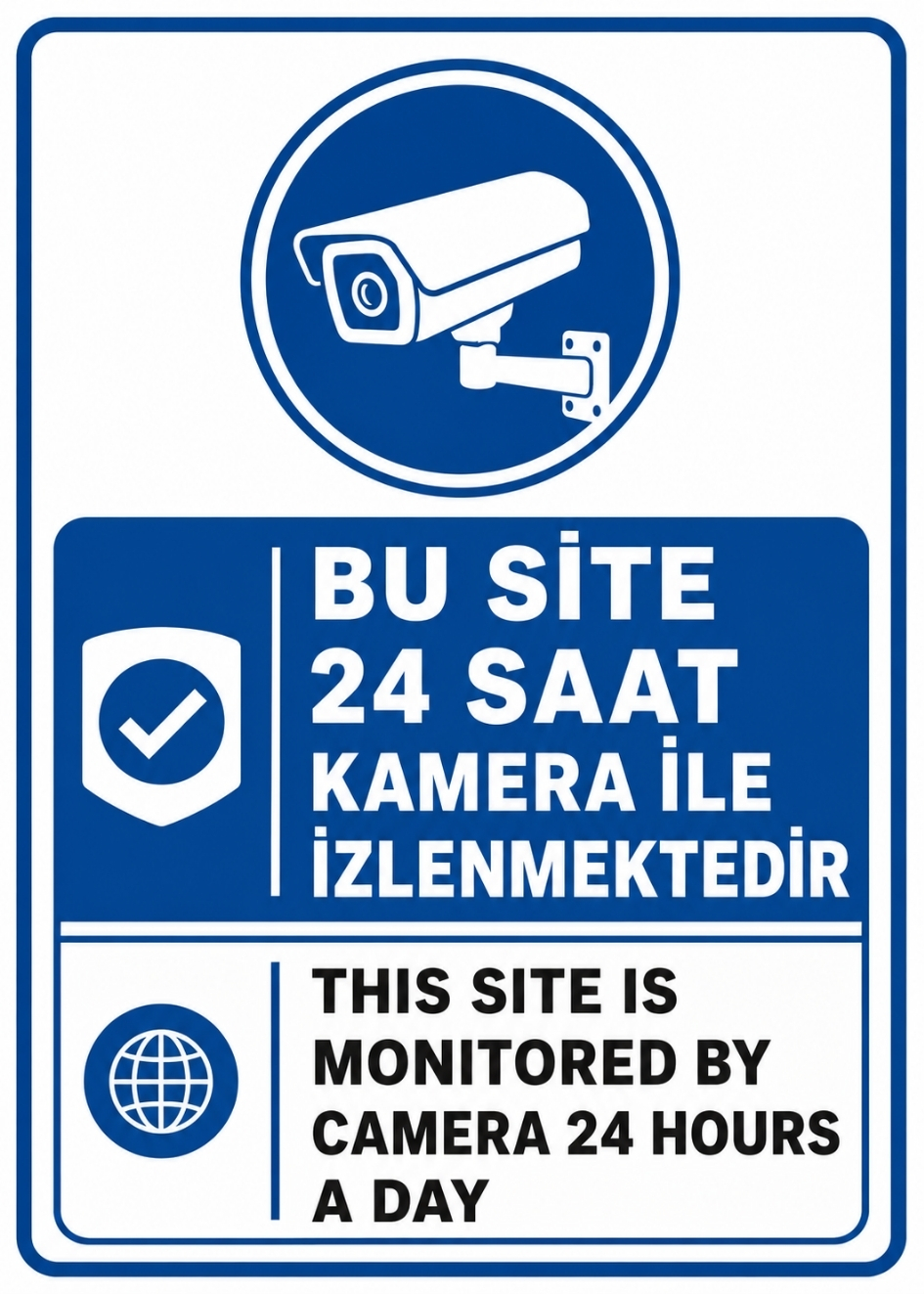 7/24 KAMERA SİSTEMİ İLE İZLENMEKTEDİR50X70CM PVC ISG LEVHA