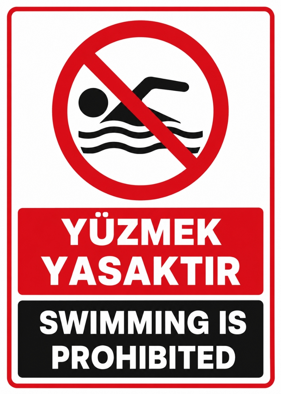 YÜZMEK YASAKTIR 35X50CM PVC ISG LEVHA