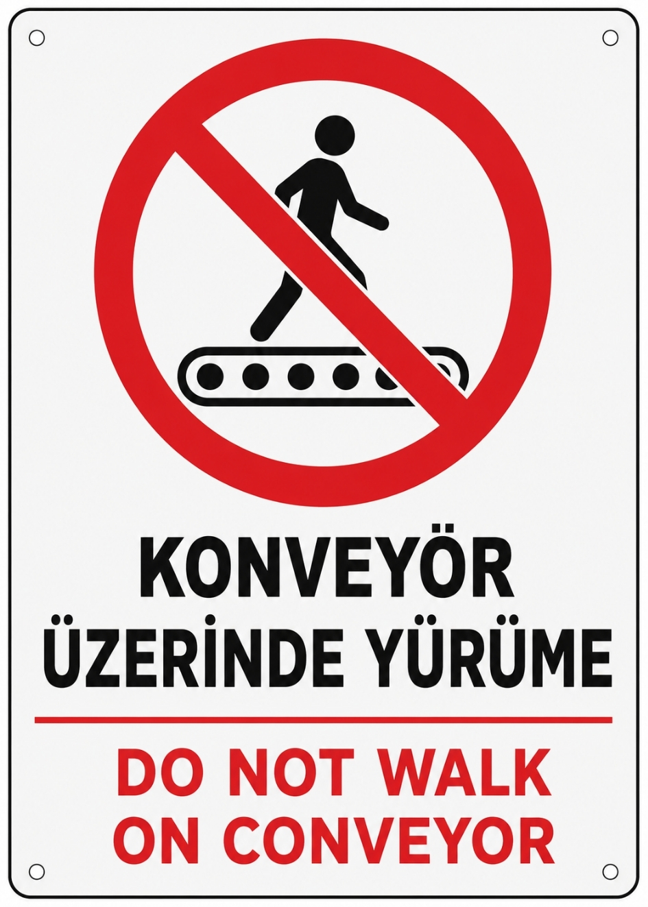 KONVEYÖR ÜZERİNDE YÜRÜME 21X30CM PVC ISG LEVHA