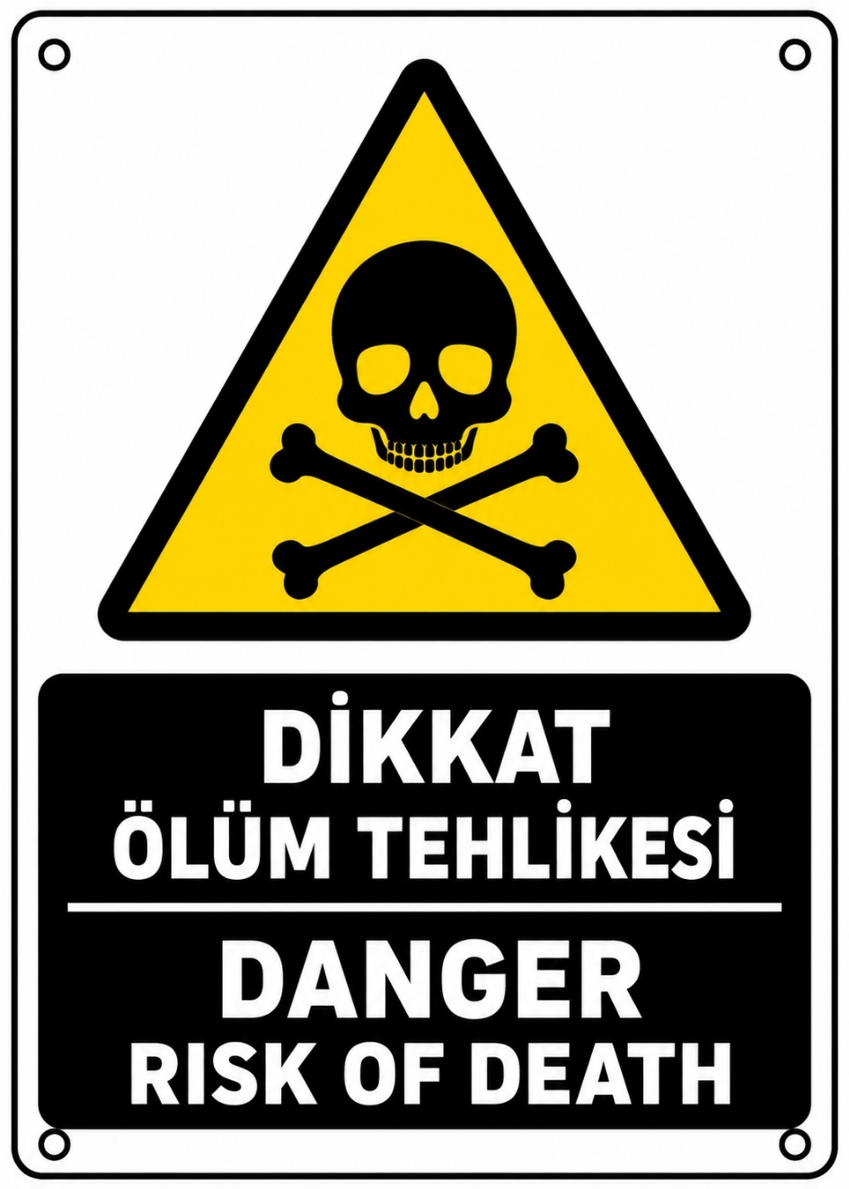 DİKKAT ÖLÜM TEHLİKESİ 21X30CM PVC ISG LEVHA