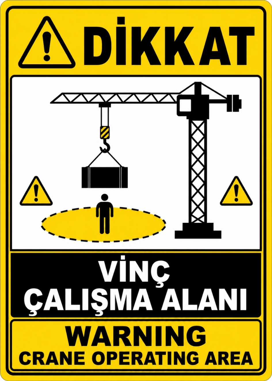 DİKKAT VİNÇ ÇALIŞMA ALANI 21X30CM PVC ISG LEVHA DİKKAT VİNÇ ÇALIŞMA ALANI 21X30CM PVC ISG LEVHA