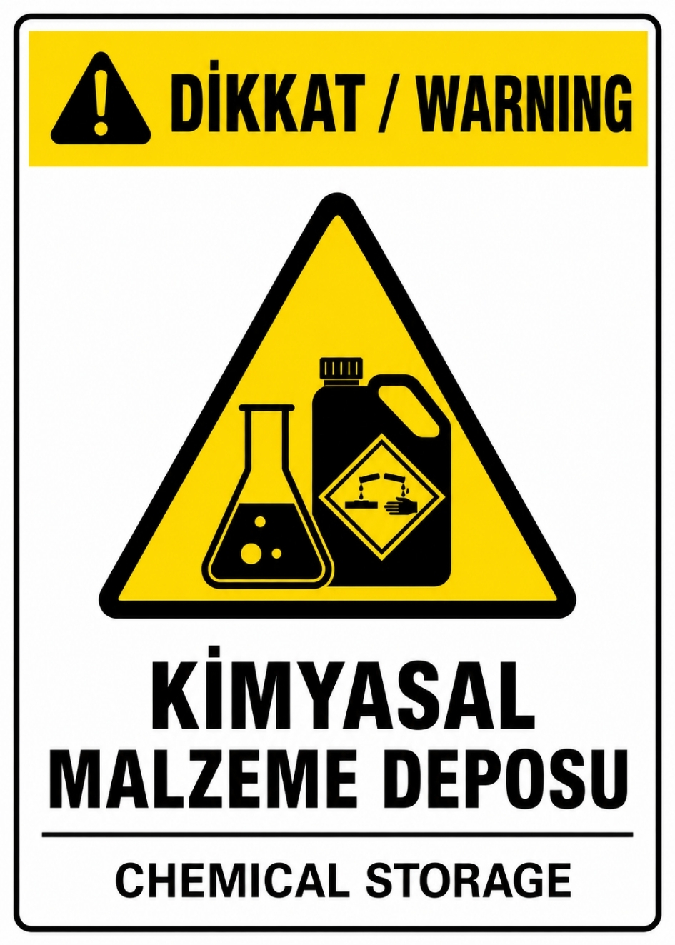 DİKKAT KİMYASAL MALZEME DEPOSU 21X30CM PVC ISG LEVHA