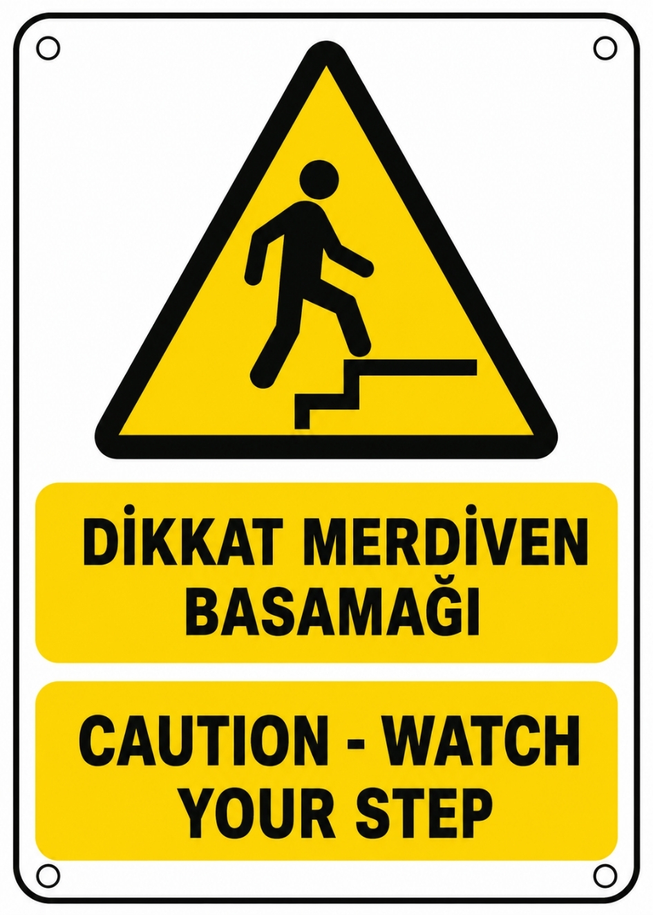 DİKKAT MERDİVEN BASAMAĞI 21X30CM PVC ISG LEVHA