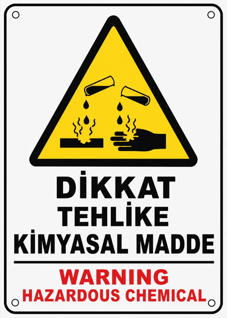 DİKKAT TEHLİKELİ KİMYASAL MADDE 21X30CM PVC ISG LEVHA