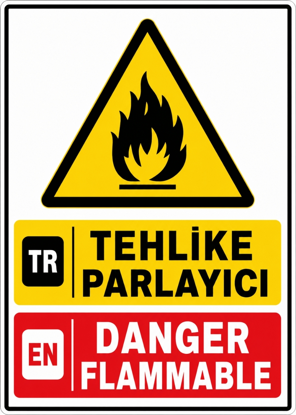 TEHLİKE PARLAYICI 21X30CM PVC ISG LEVHA