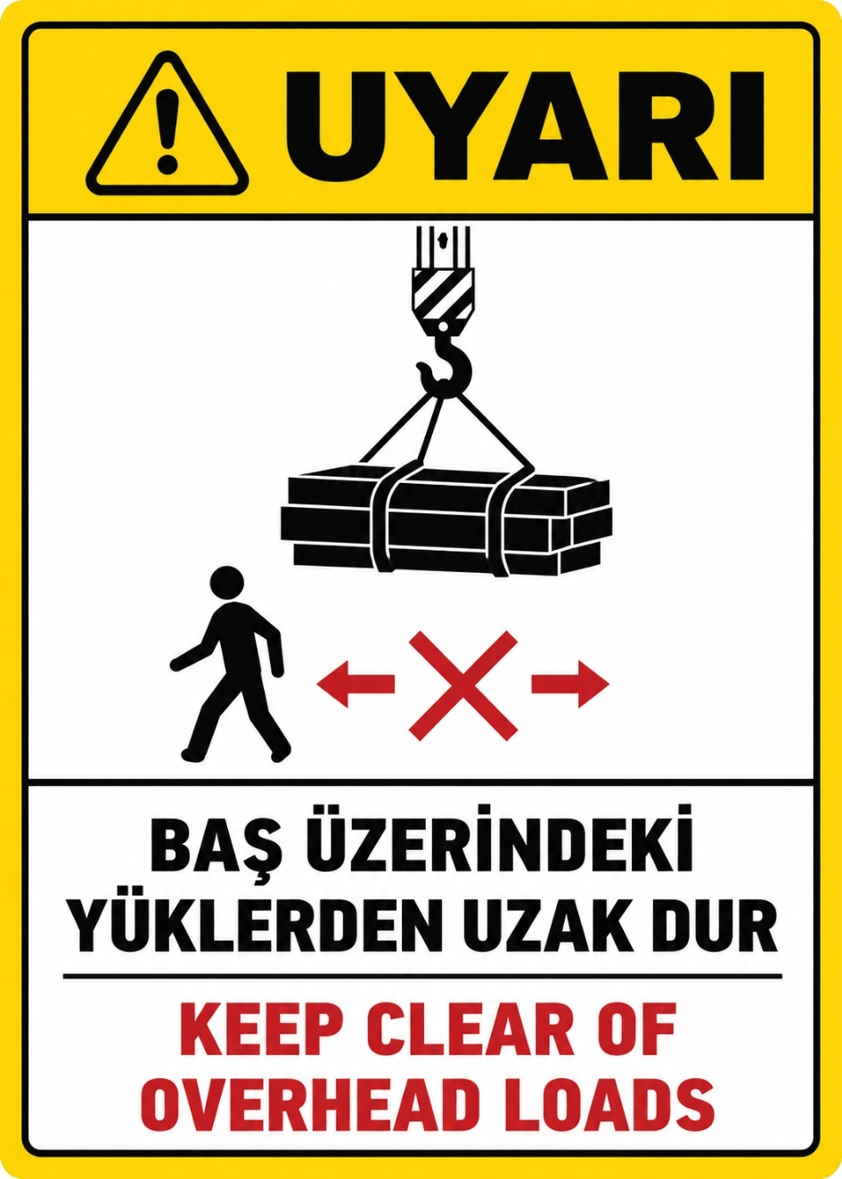 BAŞ ÜZERİNDE Kİ YÜKLERDEN UZAK DUR 21X30CM PVC ISG LEVHA BAŞ ÜZERİNDE Kİ YÜKLERDEN UZAK DUR 21X30CM PVC ISG LEVHA