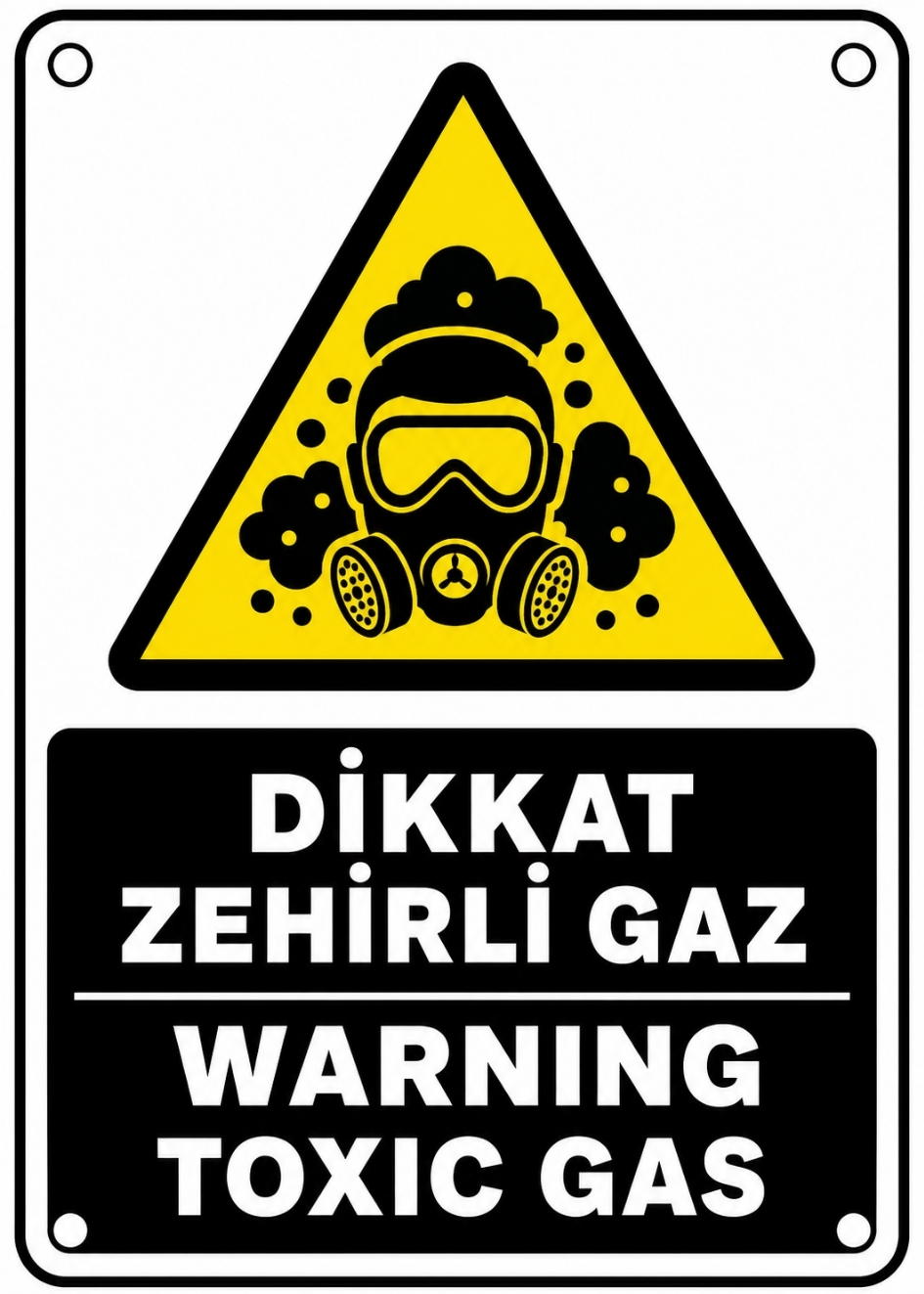 DİKKAT ZEHİRLİ GAZ 21X30CM PVC ISG LEVHA DİKKAT ZEHİRLİ GAZ 21X30CM PVC ISG LEVHA