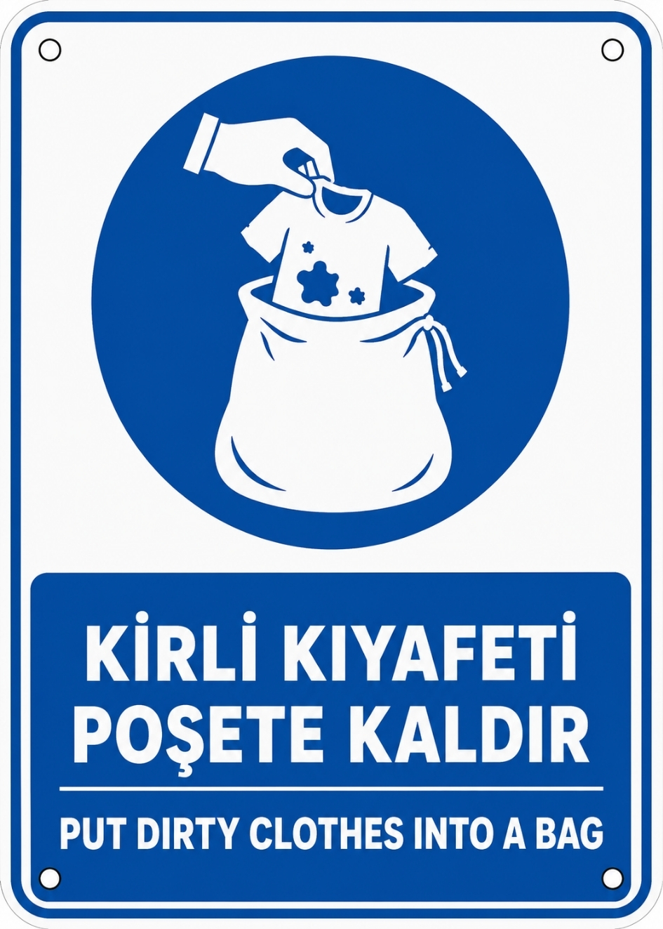 KİRLİ KIYAFETİ POŞETE KALDIR 21X30CM PVC ISG LEVHA