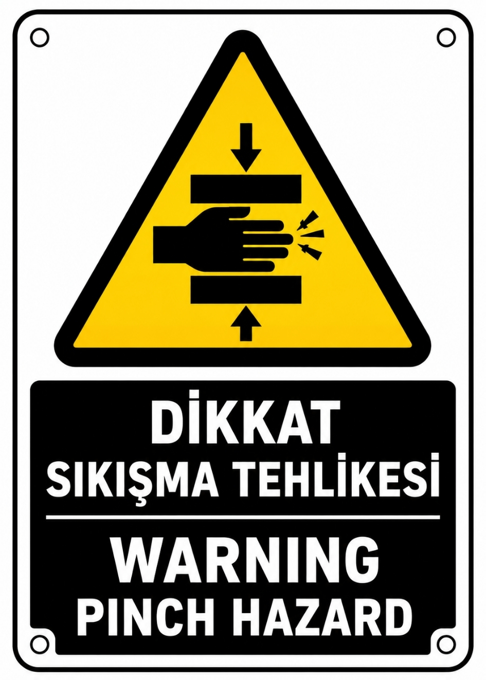 DİKKAT SIKIŞMA TEHLİKESİ 21X30CM PVC ISG LEVHA