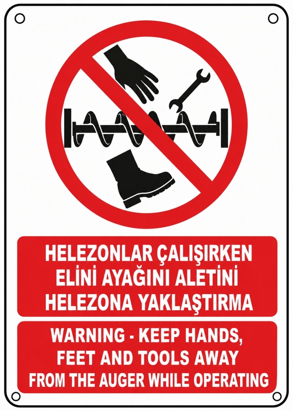 HELEZONLAR ÇALIŞIRKEN ELİNİ AYAĞINI ALETİNİ HELEZONA YAKLAŞTIRMA 21X30CM PVC ISG LEVHA