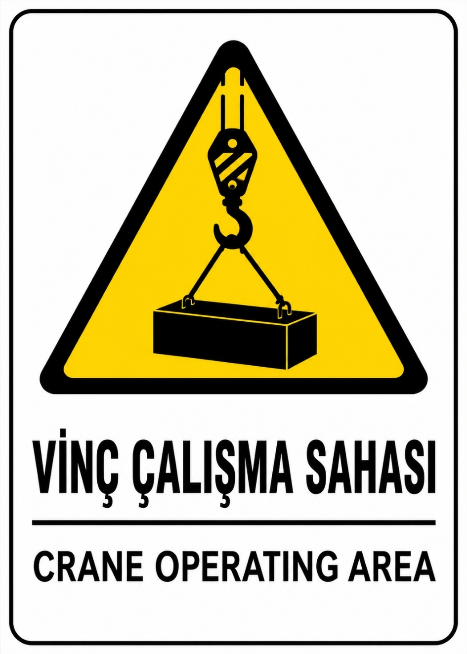 VİNÇ ÇALIŞMA SAHASI 21X30CM PVC ISG LEVHA