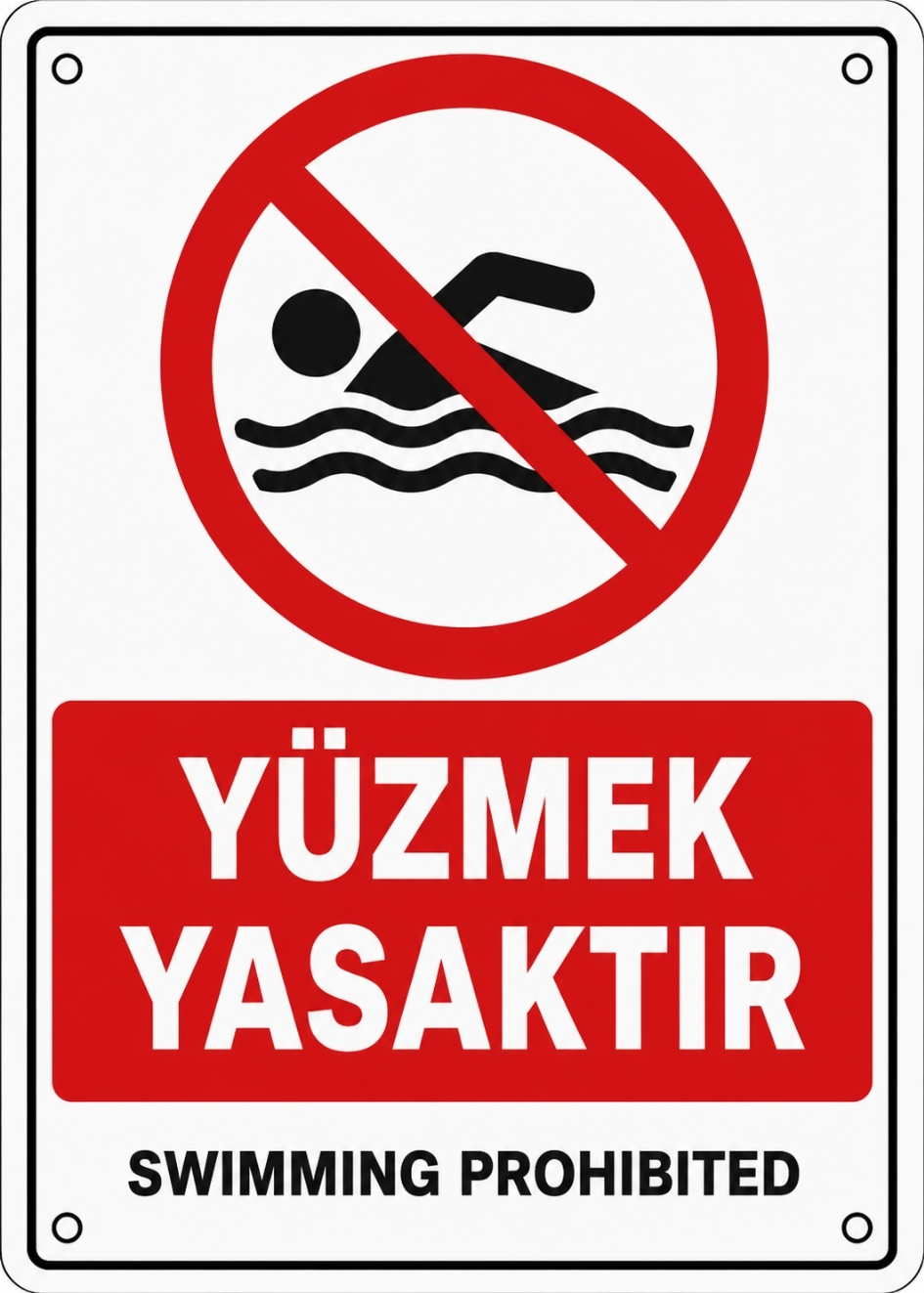 YÜZMEK YASAKTIR 50X70CM PVC ISG LEVHA