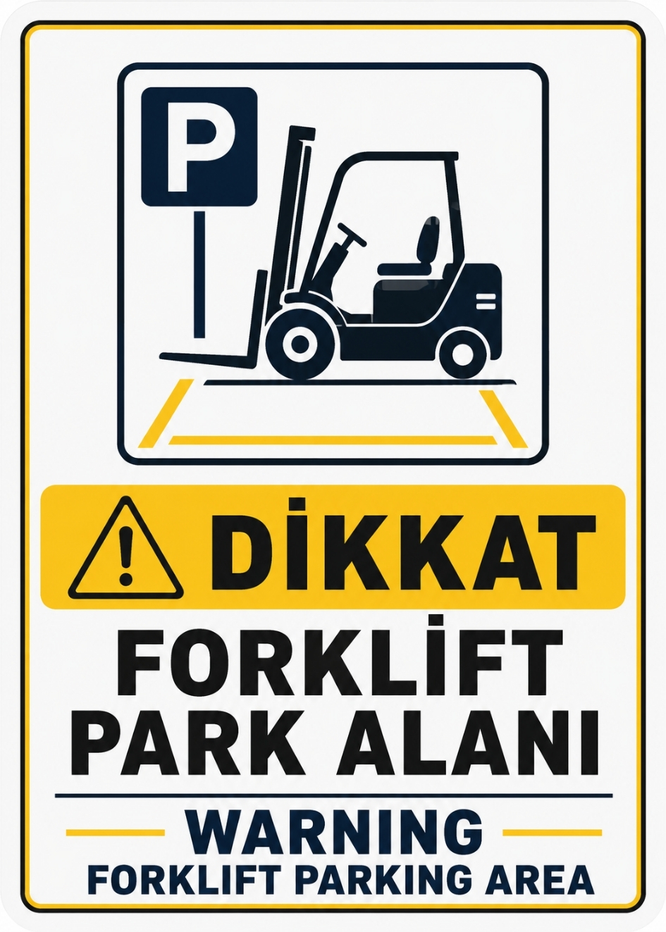 DİKKAT FORKLİFT PARK ALANI 21X30CM PVC ISG LEVHA