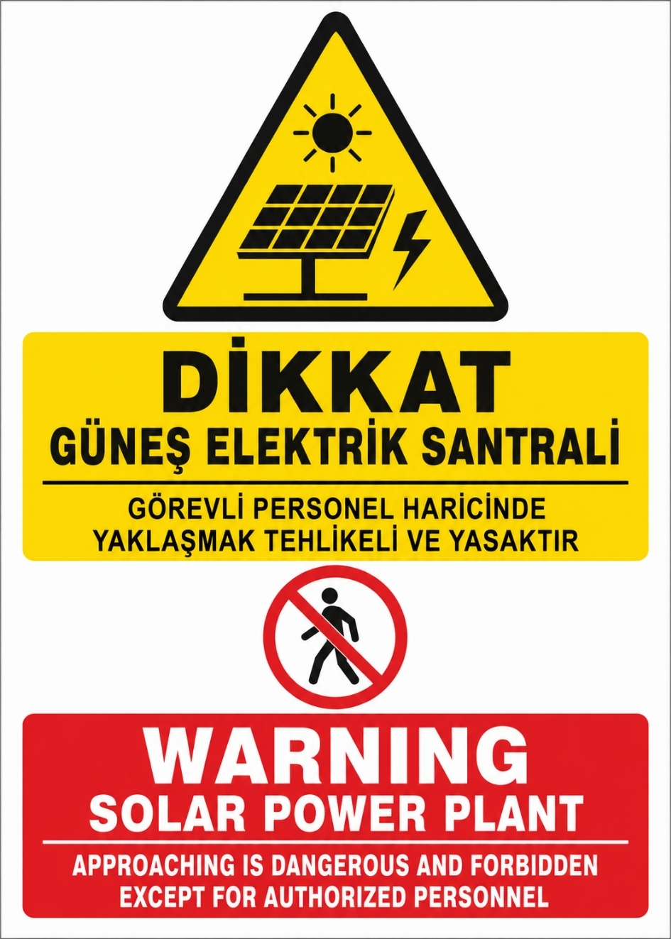 DİKKAT GÜNEŞ ELEKTRİK SANTRALİ 21X30CM PVC ISG LEVHA DİKKAT GÜNEŞ ELEKTRİK SANTRALİ 21X30CM PVC ISG LEVHA