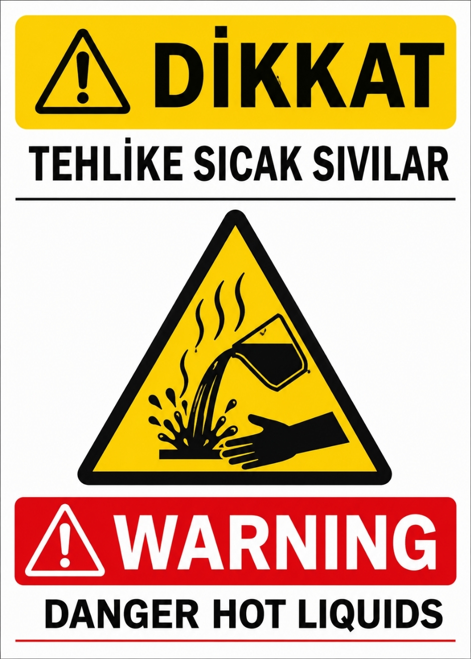 DİKKAT TEHLİKE SICAK SIVILAR 21X30CM PVC ISG LEVHA