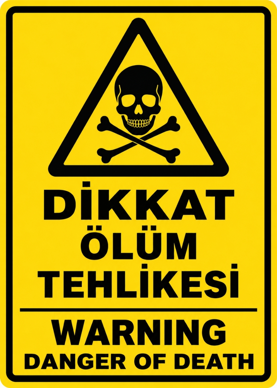 DİKKAT ÖLÜM TEHLİKESİ 21X30CM PVC ISG LEVHA