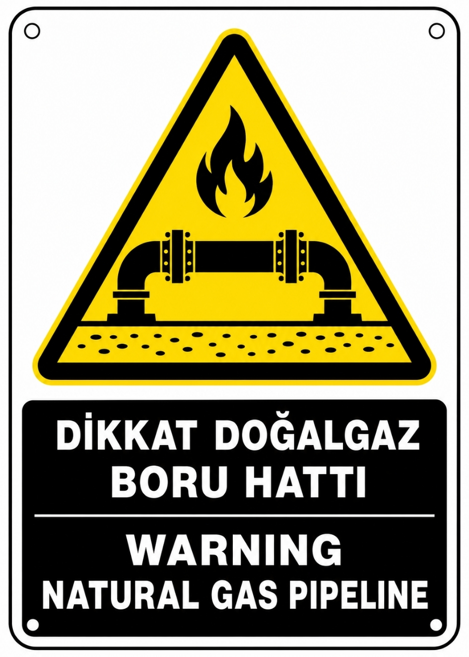DİKKAT DOĞALGAZ BORU HATTI 21X30CM PVC ISG LEVHA DİKKAT DOĞALGAZ BORU HATTI 21X30CM PVC ISG LEVHA