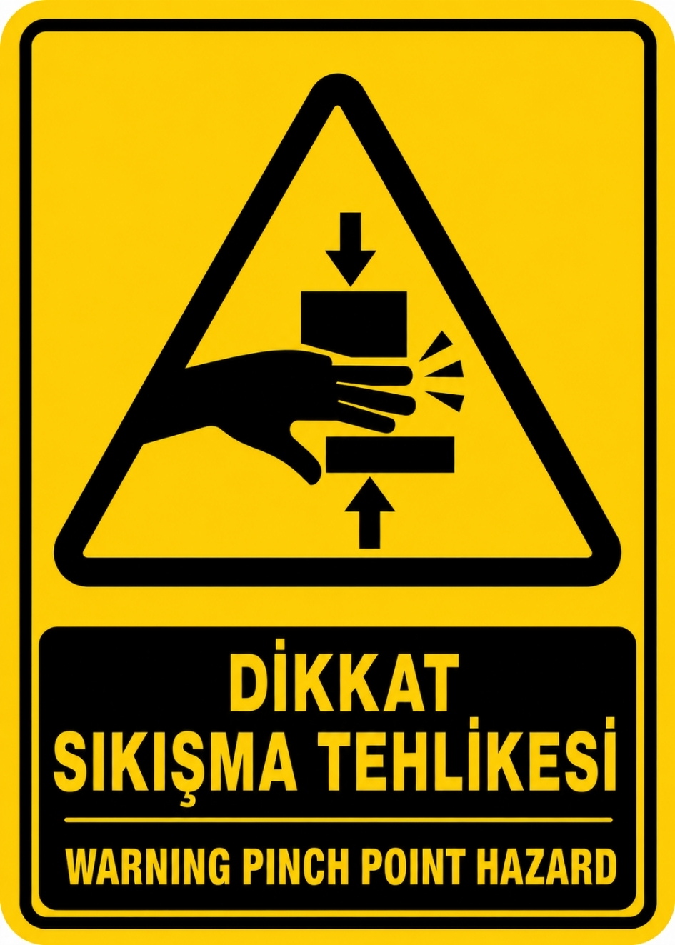 DİKKAT SIKIŞMA TEHLİKESİ 21X30CM PVC ISG LEVHA