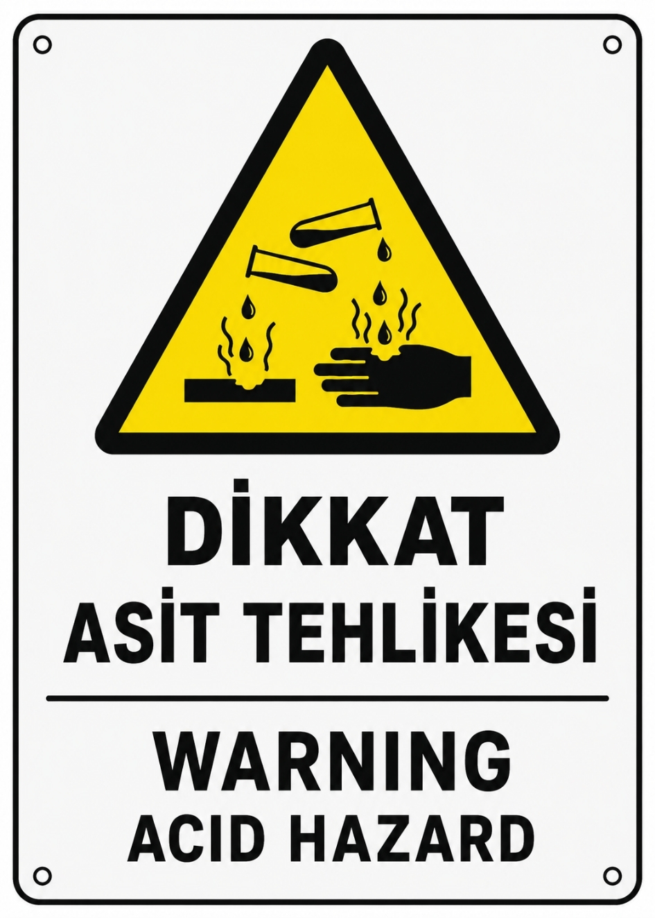 DİKKAT ASİT TEHLİKESİ 21X30CM PVC ISG LEVHA