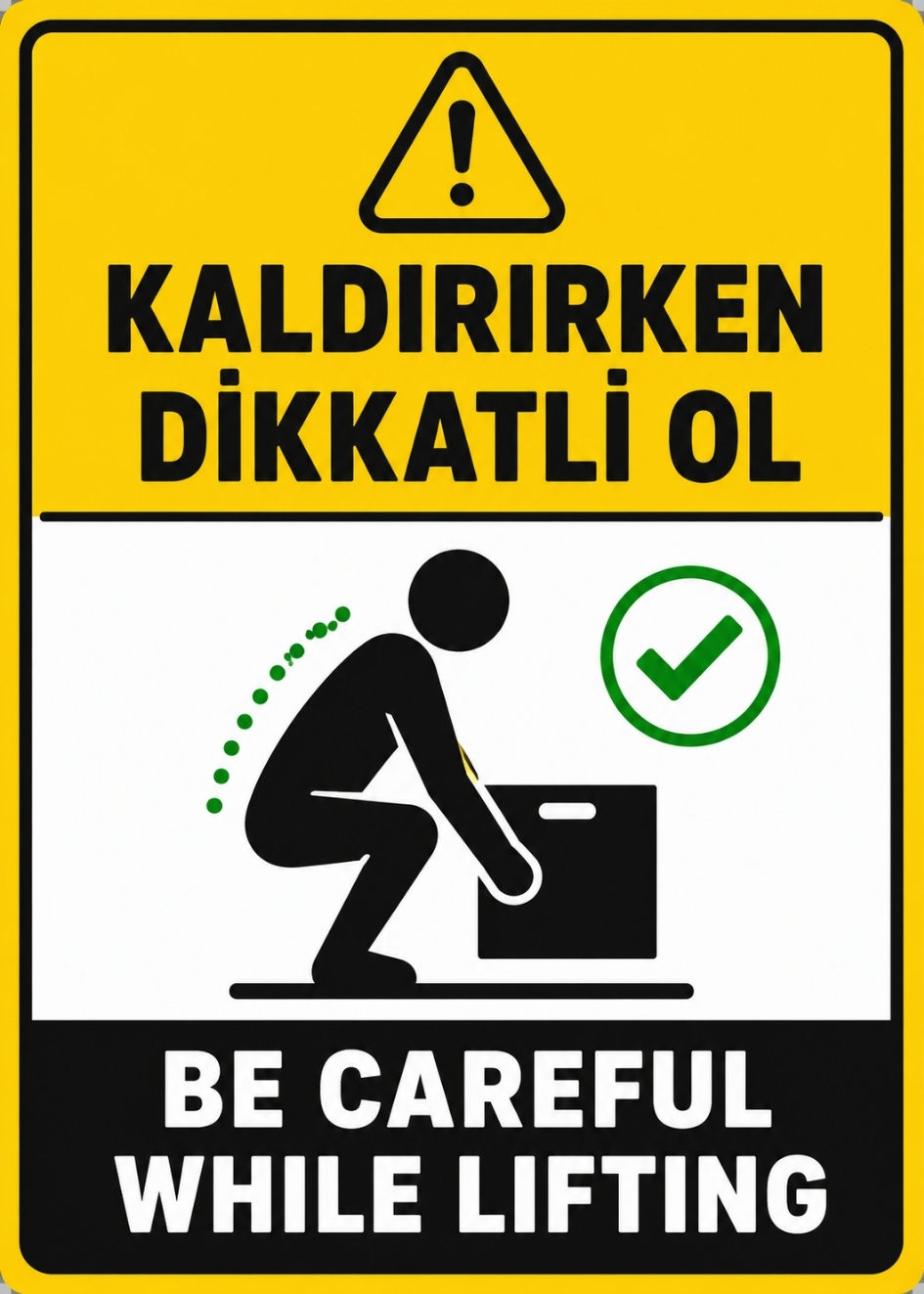 KALDIRIRKEN DİKKATLİ OL 35X50CM PVC ISG LEVHA