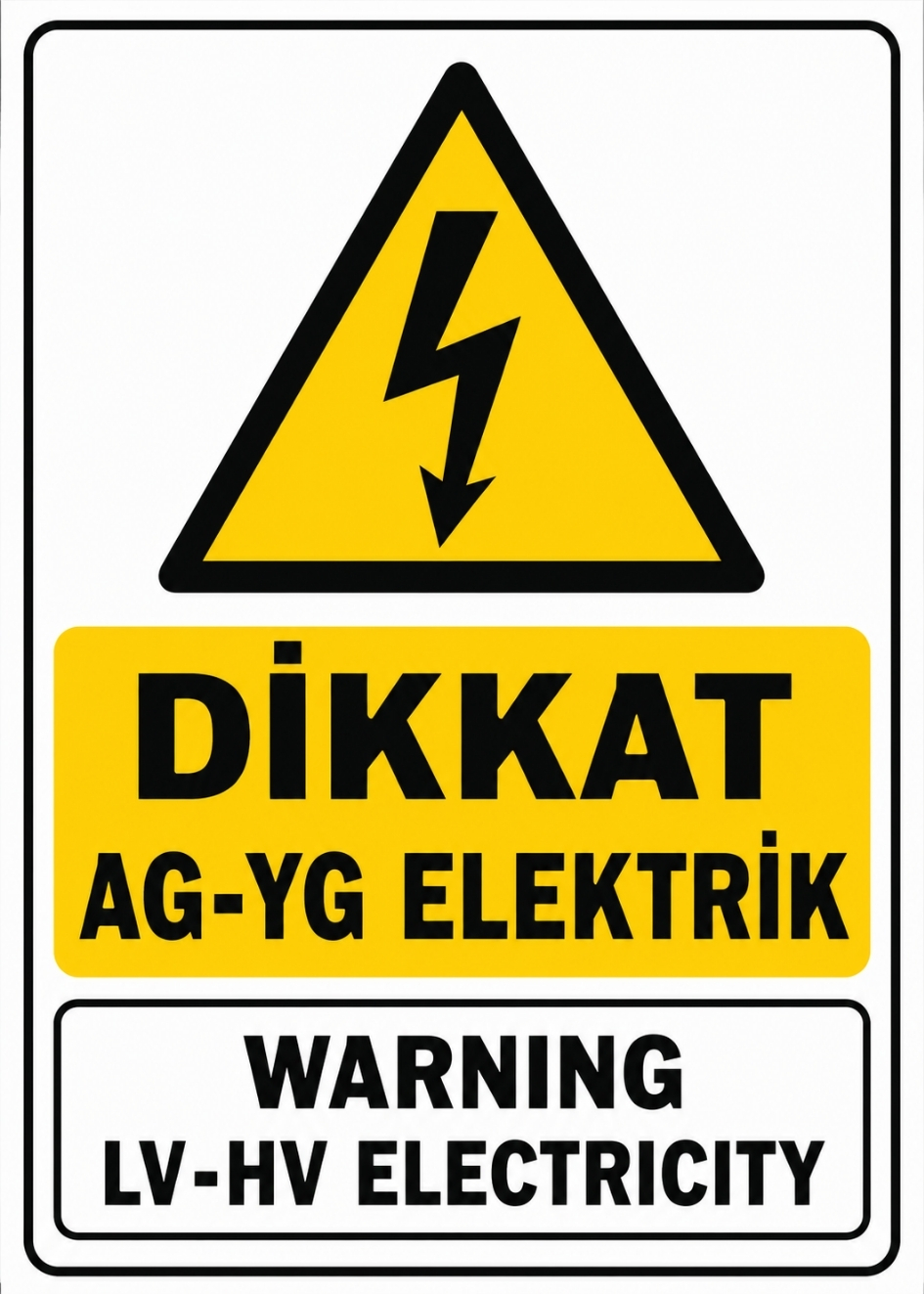 DİKKAT AG-YG ELEKTRİK 21X30CM PVC ISG LEVHA