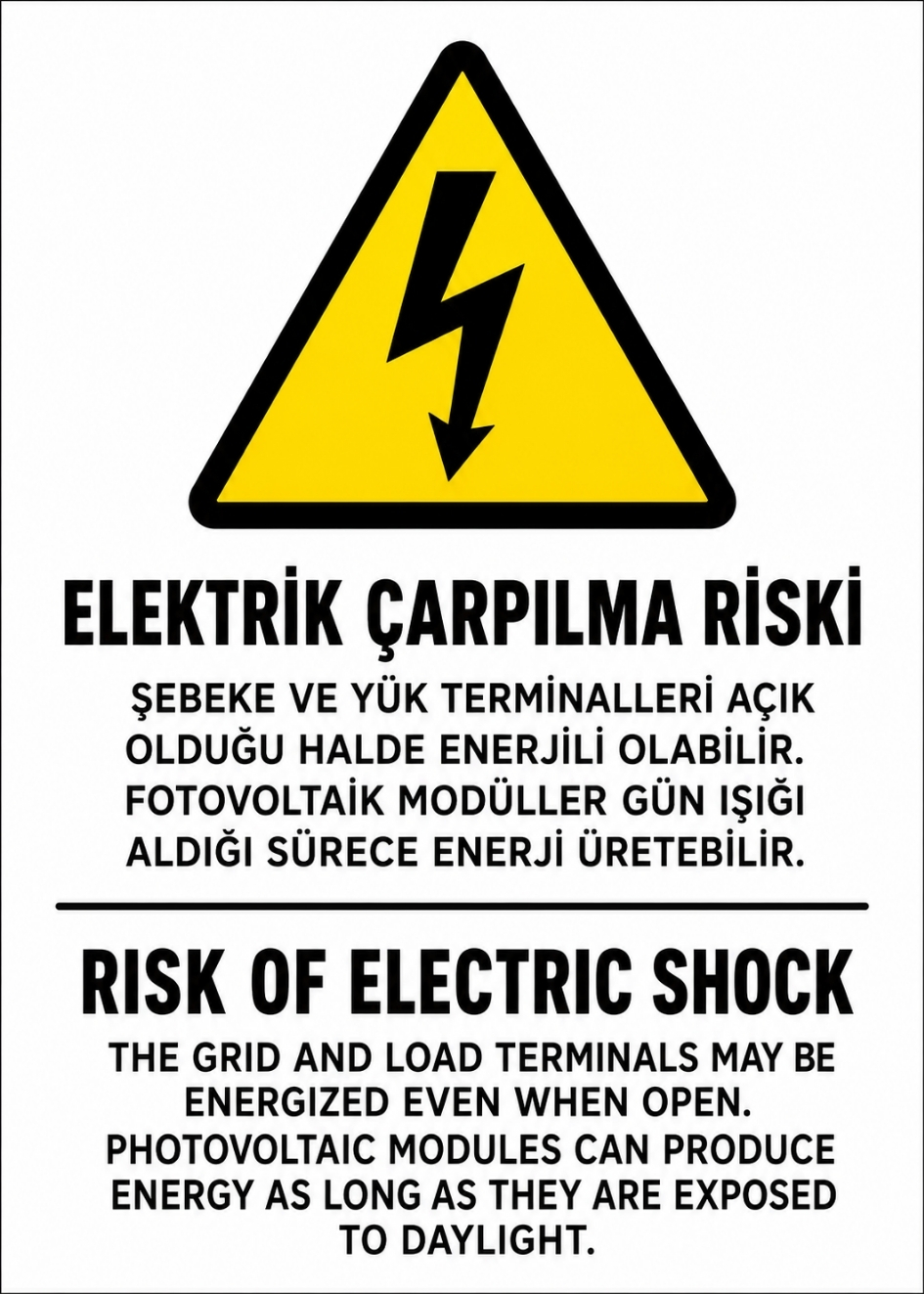 ELEKTRİK ÇARPILMA RİSKİ21X30CM PVC ISG LEVHA