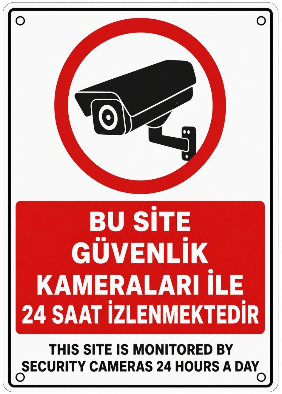 BU SİTE GÜVENLİK KAMERALARI İLE 24 SAAT İZLENMEKTEDİR 21X30CM PVC ISG LEVHA