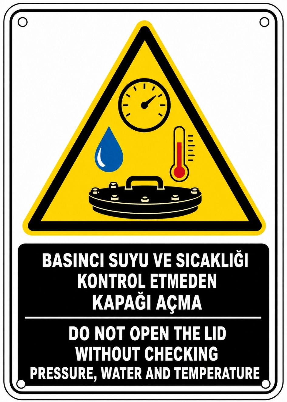 BASINCI SUYU VE SICAKLIĞI KONTROL ETMEDEN KAPAĞI AÇMA 21X30CM PVC ISG LEVHA