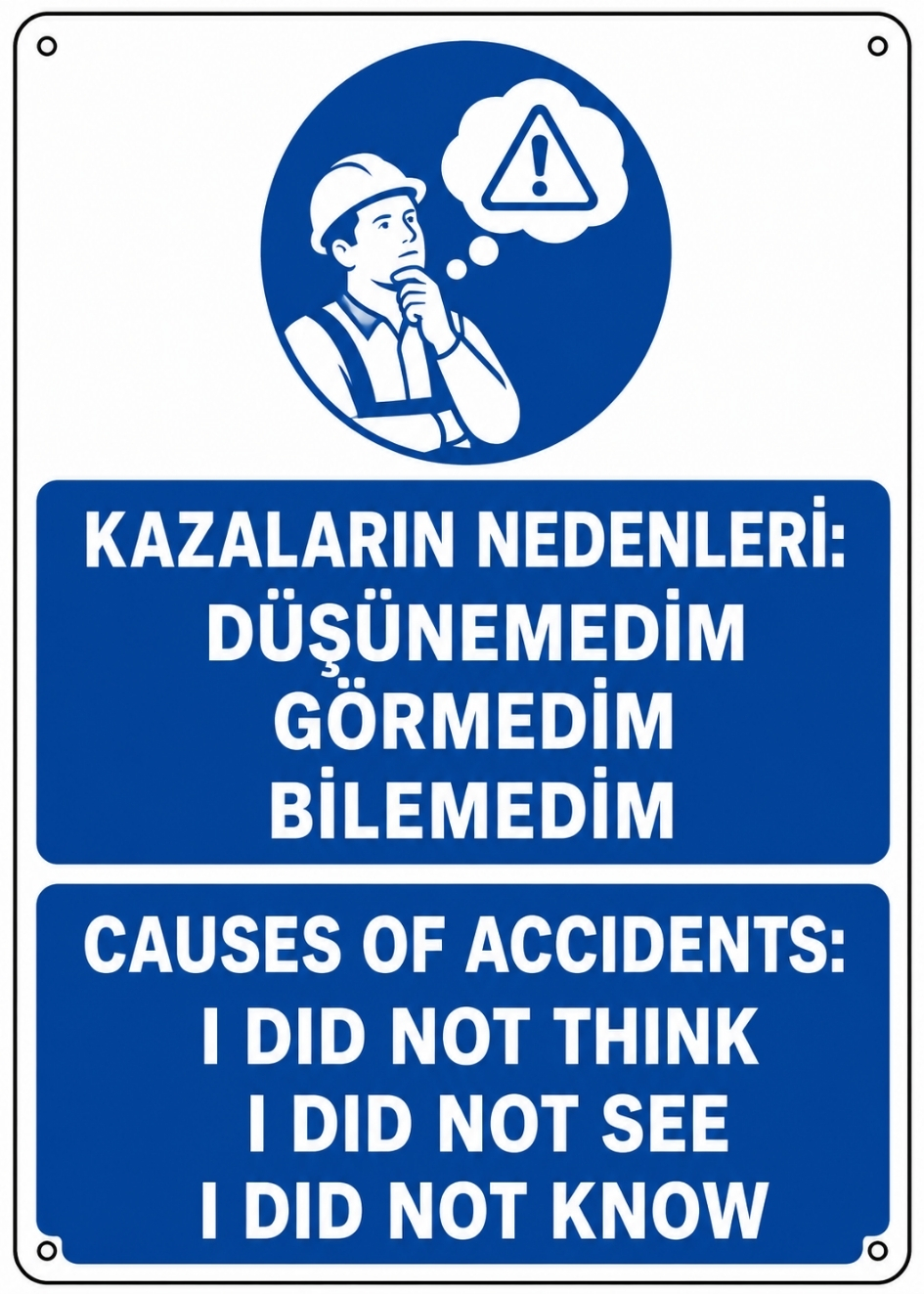 KAZALARIN NEDENLERİ 21X30CM PVC ISG LEVHA