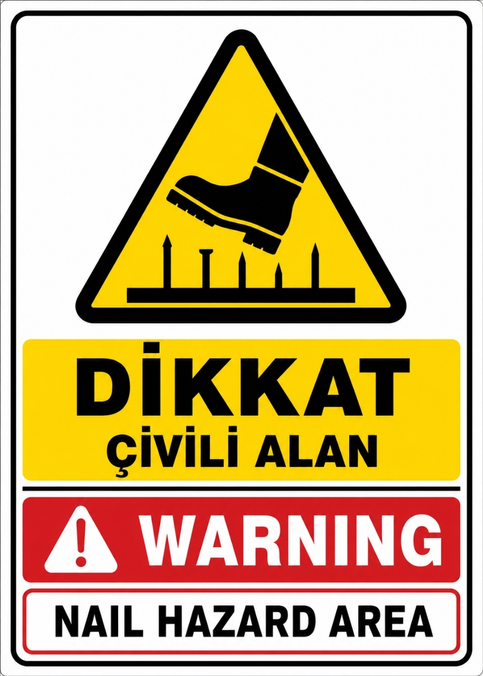 DİKKAT ÇİVİLİ ALAN 21X30CM PVC ISG LEVHA DİKKAT ÇİVİLİ ALAN 21X30CM PVC ISG LEVHA