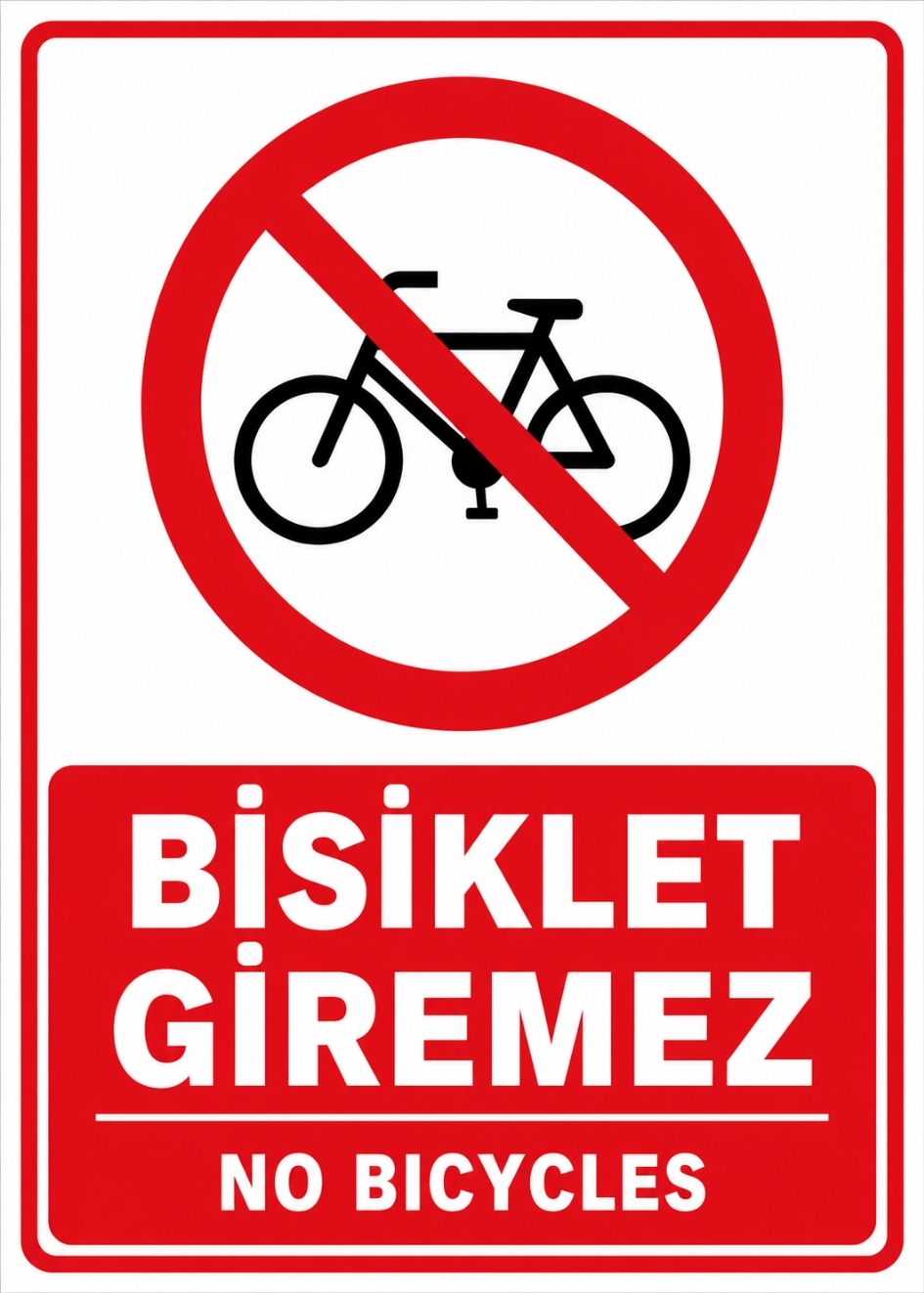 BİSİKLET GİREMEZ 21X30CM PVC ISG LEVHA