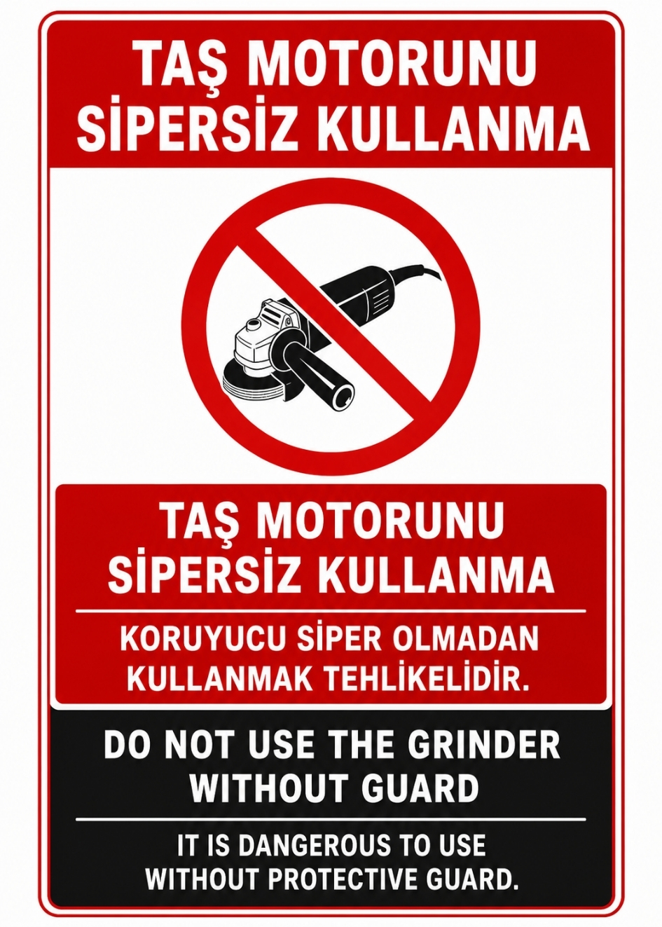 TAŞ MOTORUNU SİPERSİZ KULLANMA 21X30CM PVC ISG LEVHA